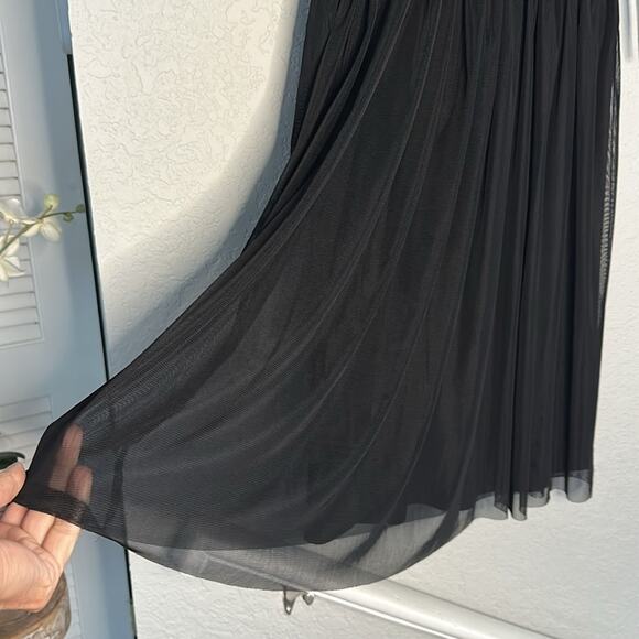 NEW London Times Black Empire Mini Dress Mesh Goth Witchy Coquette Flirty Y2K - Picture 5 of 10